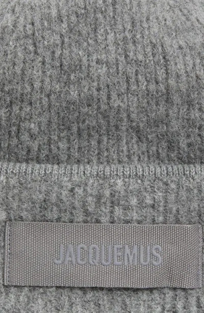 Jacquemus Le Bonnet Grosgrain Alpaca & Wool Blend Beanie In Gray