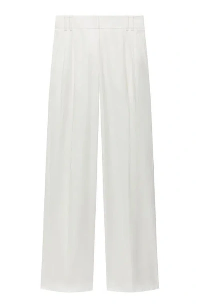Another Tomorrow Pleated Trouser In White