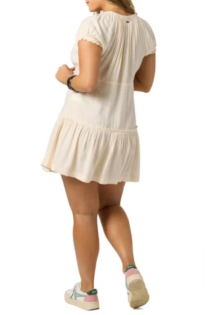 O'neill Juniors' Maggie Tie-neck Short-sleeves Mini Dress In Brown