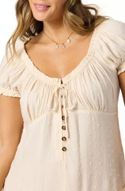 O'neill Juniors' Maggie Tie-neck Short-sleeves Mini Dress In Brown