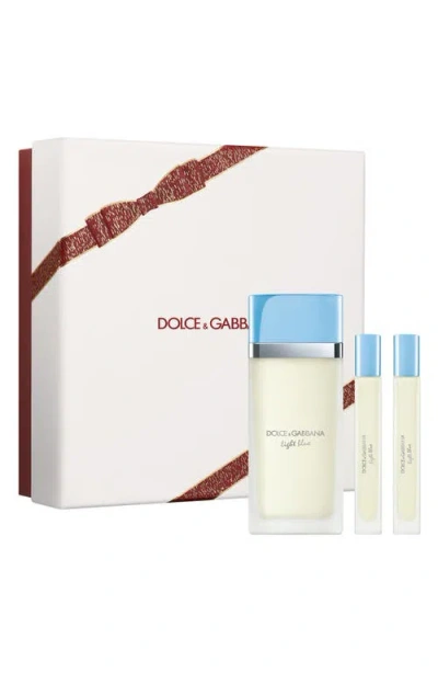 Dolce & Gabbana Light Blue Eau De Toilette Trio Gift Set In Transparent
