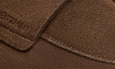 Stuart Weitzman Camillo Square Toe Suede Penny Loafer In Brown