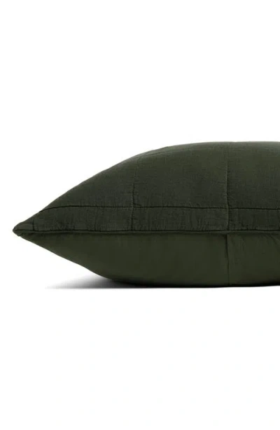 Parachute Linen Box Quilted Sham Set In Green