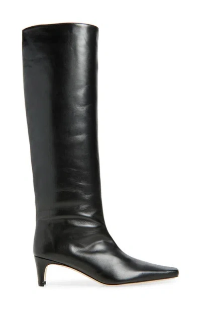 Staud Wally Leather Knee-high Boots In Black
