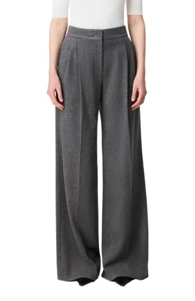 Another Tomorrow Pleated Cashmere Pants In Gray