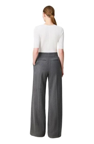 Another Tomorrow Pleated Cashmere Pants In Gray