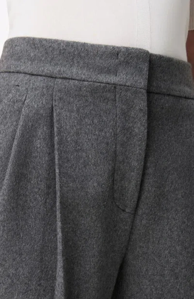 Another Tomorrow Pleated Cashmere Pants In Gray