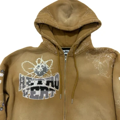 Retrovert Destruction Zip Hoodie In Brown