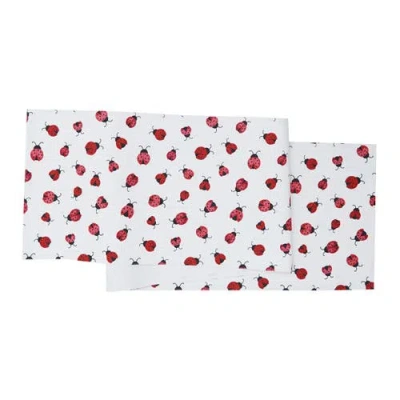 C & F Home C&f Home Ladybug Pattern Spring Table Runner 14" X 72" In White
