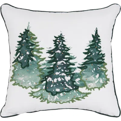 C & F Home C&f Home Evergreen Trees Throw Pillow, 18" X 18" In Green