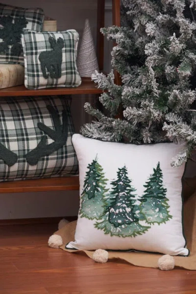 C & F Home C&f Home Evergreen Trees Throw Pillow, 18" X 18" In Green
