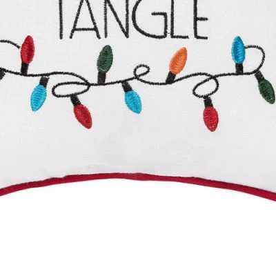 C & F Home C&f Home Tinsel In A Tangle Christmas Throw Pillow, 10" X 10" In White