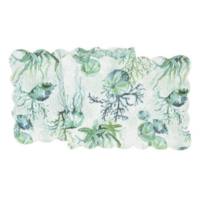 C & F Home C&f Home Shorecrest Table Runner 14" X 51" In Green