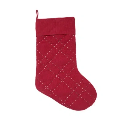 Carol & Frank Elliot Ruby Stocking In Red