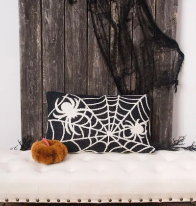 C & F Home C&f Home Halloween Spider Web Motif Accent Throw Pillow 16" X 24" In Neutral