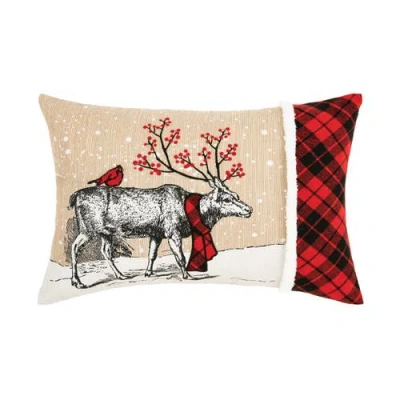C & F Home C&f Home Christmas Deer Embroidered And Printed Throw Pillow, 13" X 18" In Animal Print