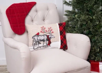 C & F Home C&f Home Christmas Deer Embroidered And Printed Throw Pillow, 13" X 18" In Animal Print