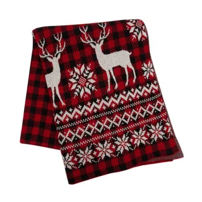 C & F Home C&f Home Deer Throw In Red