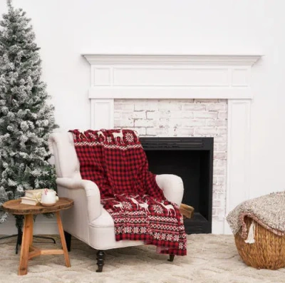 C & F Home C&f Home Deer Throw In Red