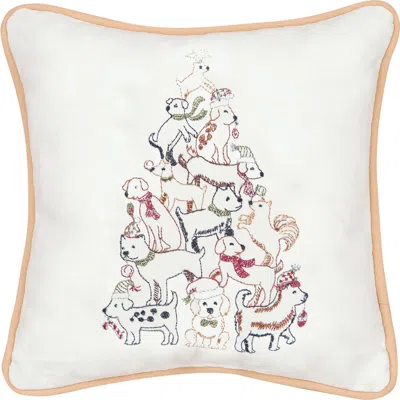 C & F Home C&f Home Puppy Dog Christmas Tree Small/petite Accent Pillow, 10" X 10" In Multi