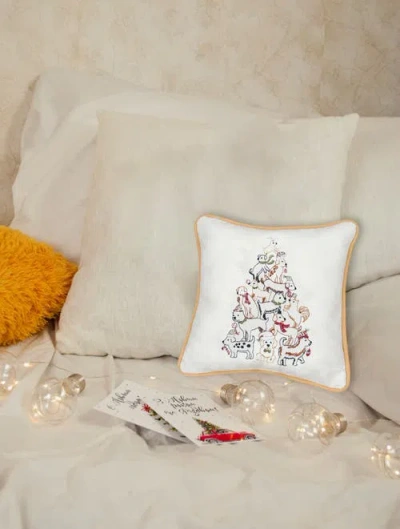 C & F Home C&f Home Puppy Dog Christmas Tree Small/petite Accent Pillow, 10" X 10" In Multi