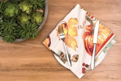 C & F Home C&f Home Watercolor Pumpkin Napkin Set Of 6 In Multi