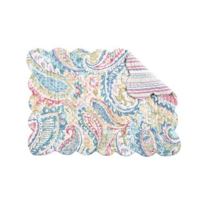 C & F Home C&f Home Maisie Cotton Quilted Reversible Placemats Set Of 6, 13" X 19" In Multi