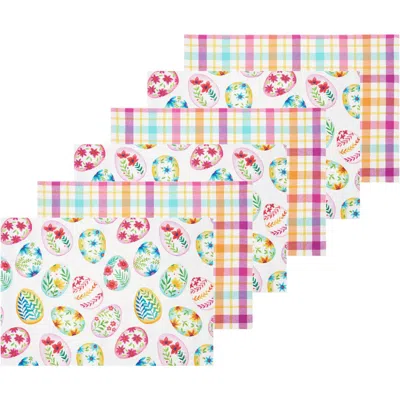 C & F Home C&f Home Colorful Easter Egg Charm & Plaid Spring Placemats Set Of 6 Springtime, 14" X 20" In Multi