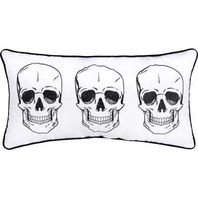 C & F Home C&f Home Triple Skully Skeletons Mini Cotton Blend Halloween Accent Pillow 12" X 24" In Multi