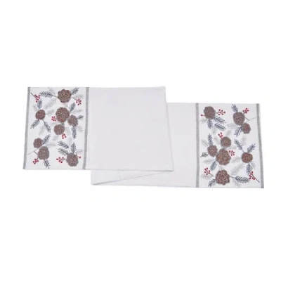 C & F Home C&f Home Pinecone & Berries Table Runner 14" X 72" In Multi