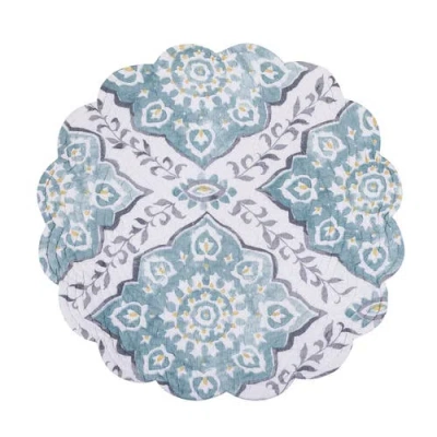 C & F Home C&f Home Harlan Round Placemats Set Of 6, 17" In Blue