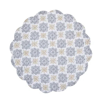 C & F Home C&f Home Harlan Round Placemats Set Of 6, 17" In Blue