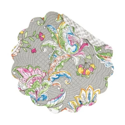 C & F Home C&f Home Frey Round Quilted Reversible Colorful Paisley Placemats Set Of 6, 17" In Multi