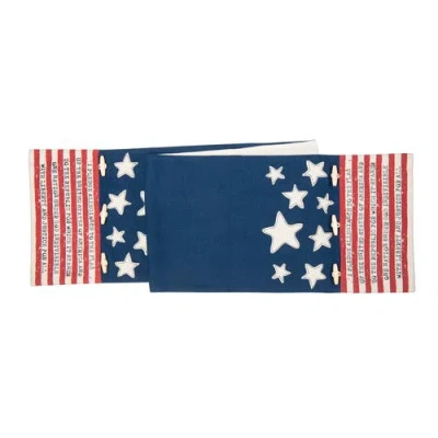 C & F Home C&f Home Patriotic American Flag 4th Of July Table Runner 13" X 72" In Blue