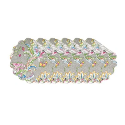 C & F Home C&f Home Frey Round Quilted Reversible Colorful Paisley Placemats Set Of 6, 17" In Multi