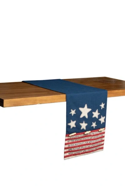 C & F Home C&f Home Patriotic American Flag 4th Of July Table Runner 13" X 72" In Blue
