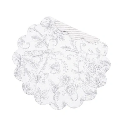 C & F Home C&f Home Callahan Songbirds Round Placemats Set Of 6, 17" In White