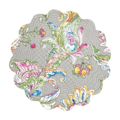 C & F Home C&f Home Frey Round Quilted Reversible Colorful Paisley Placemats Set Of 6, 17" In Multi