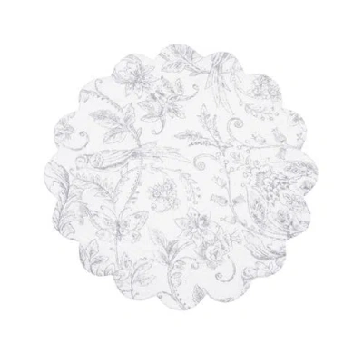 C & F Home C&f Home Callahan Songbirds Round Placemats Set Of 6, 17" In White