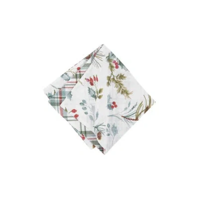 C & F Home C&f Home Edith Reversible Holly Botanical Napkin Set Of 6 In Multi