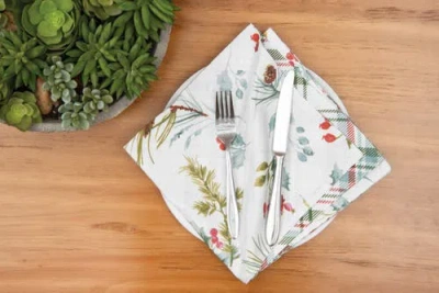 C & F Home C&f Home Edith Reversible Holly Botanical Napkin Set Of 6 In Multi