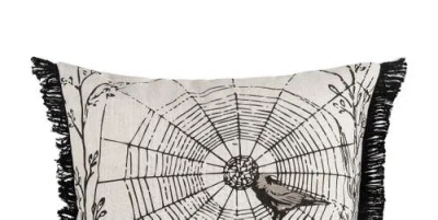 C & F Home C&f Home Jol Boo Spider Web Halloween Printed Throw Pillow, 18" X 18" In Gray