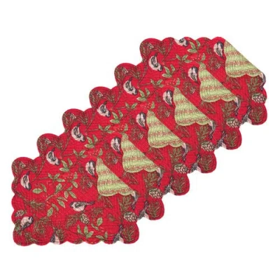 C & F Home C&f Home Chickadee Red Placemats Set Of 6, 13" X 19" In Red