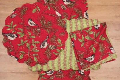 C & F Home C&f Home Chickadee Red Placemats Set Of 6, 13" X 19" In Red