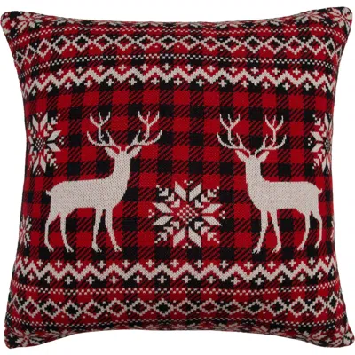 C & F Home C&f Home Deer Christmas Throw Pillow, 20" X 20" In Red