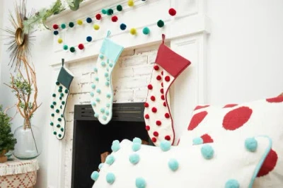 Carol & Frank Surf Dot Tufted Stocking In Multi