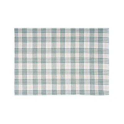 C & F Home C&f Home Sage & Gold Plaid Placemats Set Of 6, 13" X 19" In Green