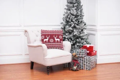 C & F Home C&f Home Deer Christmas Throw Pillow, 20" X 20" In Red