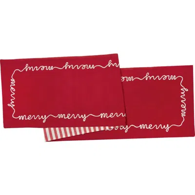 C & F Home C&f Home Merry Stripe Table Runner 14" X 72" In Red