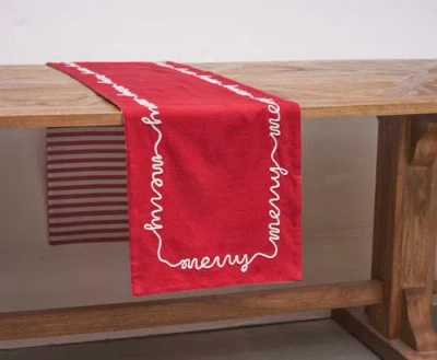 C & F Home C&f Home Merry Stripe Table Runner 14" X 72" In Red